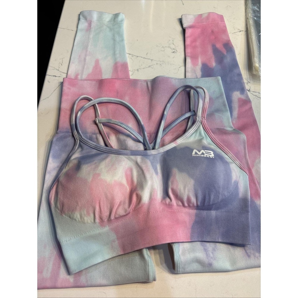 MiniBeast Legging/Bra Set Size Small Purple Pink. Never Worn
